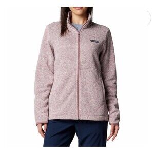 Columbia Womens Full Zip Fleece Jacket Heather Mauve Pink Size 2XL